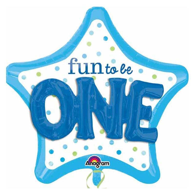Fun To Be ONE Boy 3D Foil Balloon, 36 Inches