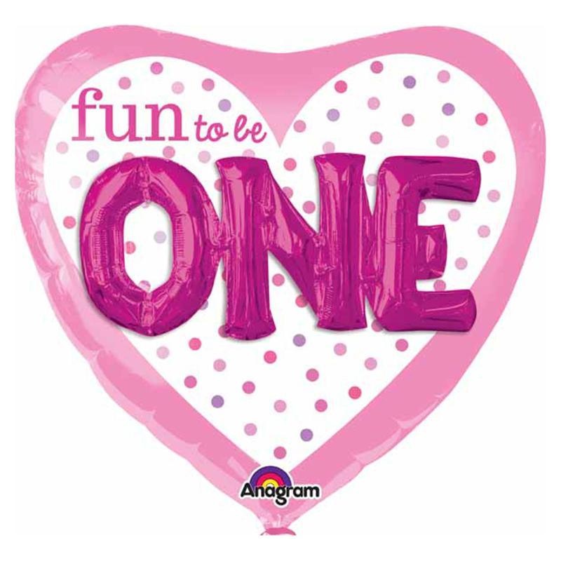 Fun To Be ONE Girl 3D Foil Balloon, 36 Inches