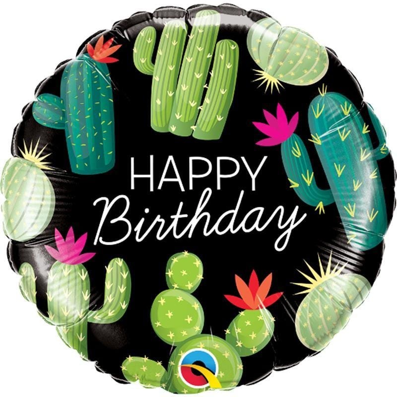 Happy Birthday Cactuses Foil Balloon, 18 Inches