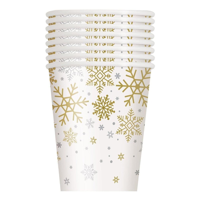 Holiday Snowflakes - Cups 9 Oz. 8/pkg