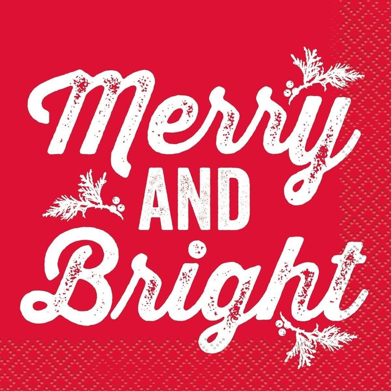 Merry and Bright Beverage Napkin, 16 Count