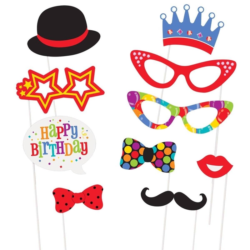 Photo Booth Props - Confetti Birthday