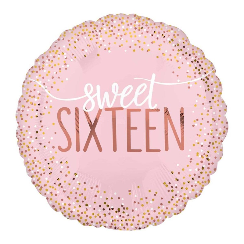 Pink Sweet Sixteen Foil Balloon, 18 Inches