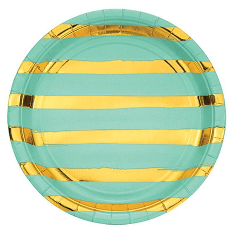Fresh Mint Paper Plates 9 Inches, 8 per Package