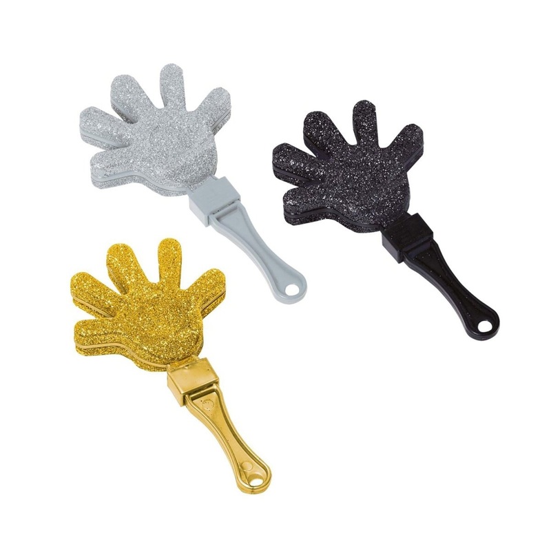 Hand Clapper Glitter, 7 Inches, 12 Count