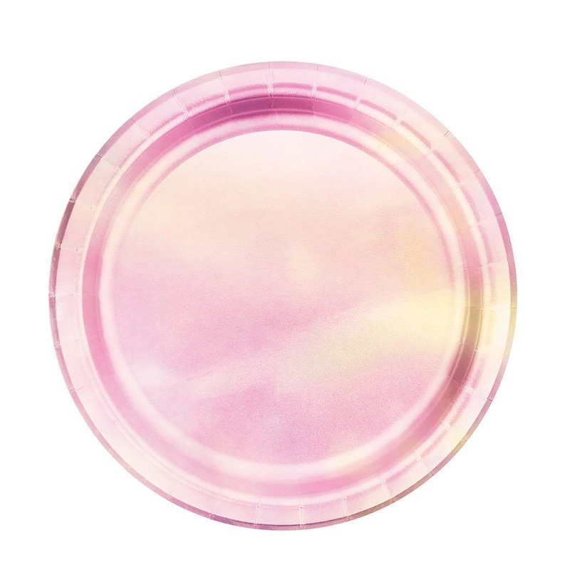 Iridescent Paper Plates 9 Inches, 8 per Package