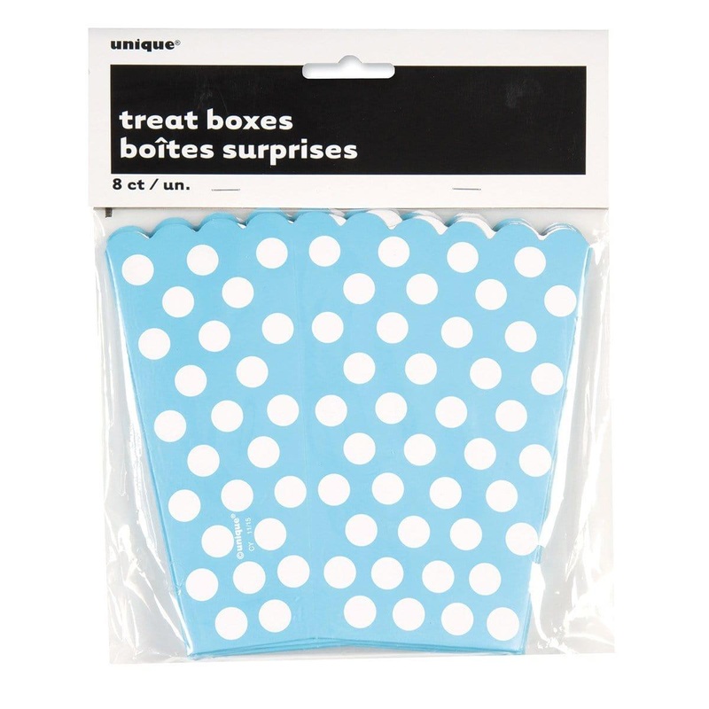 Powder Blue Dots Favor Boxes, 8 per Package
