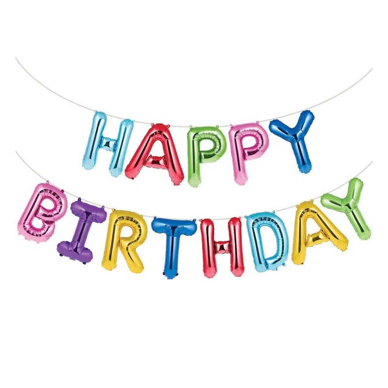 Rainbow Happy Birthday Foil Balloon Banner