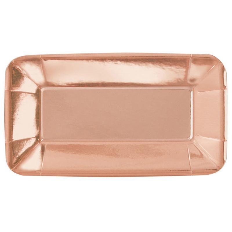 Rose Gold - Appetizer Plate 9 X 5 In. 8/pkg