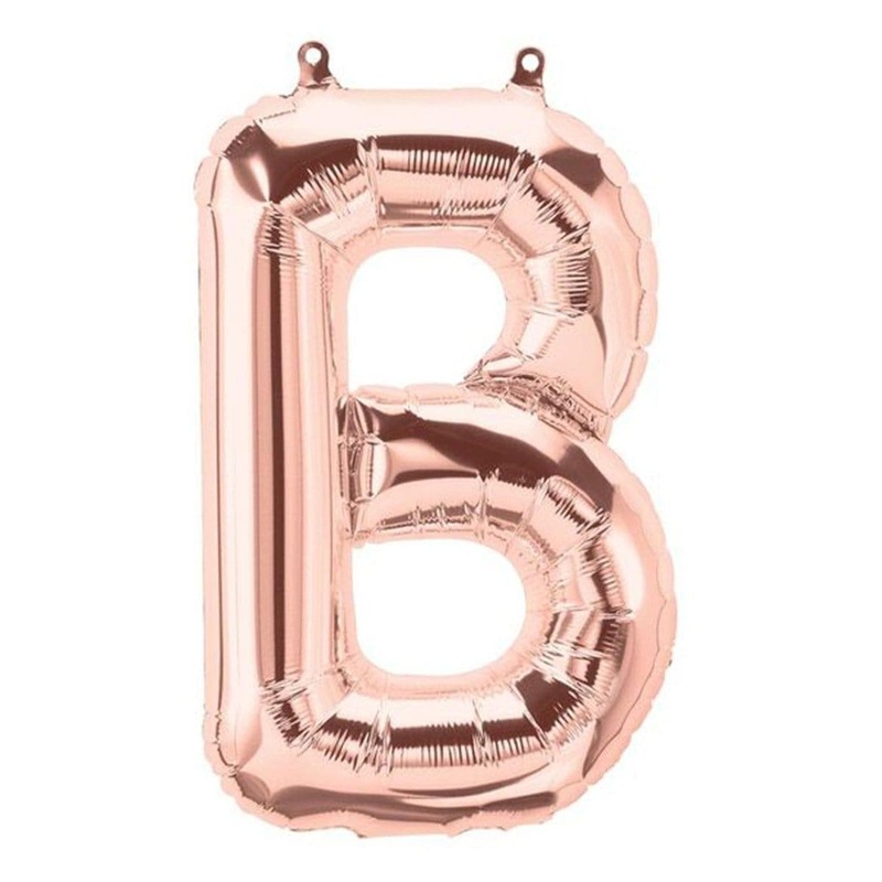 Rose Gold Letter B Foil Balloon, 34 Inches