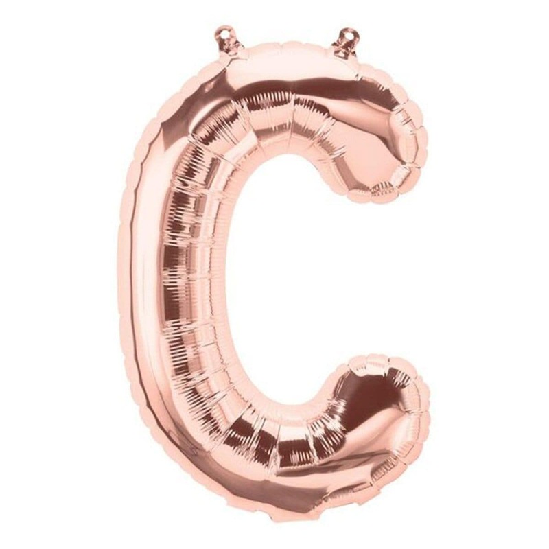 Rose Gold Letter C Foil Balloon, 34 Inches