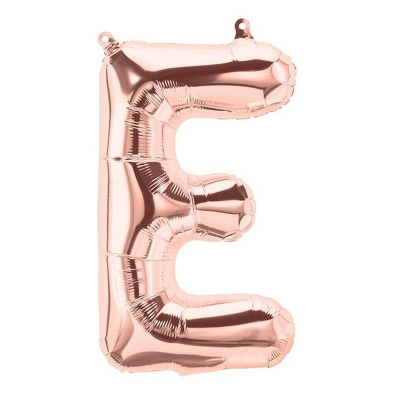 Rose Gold Letter E Foil Balloon, 34 Inches