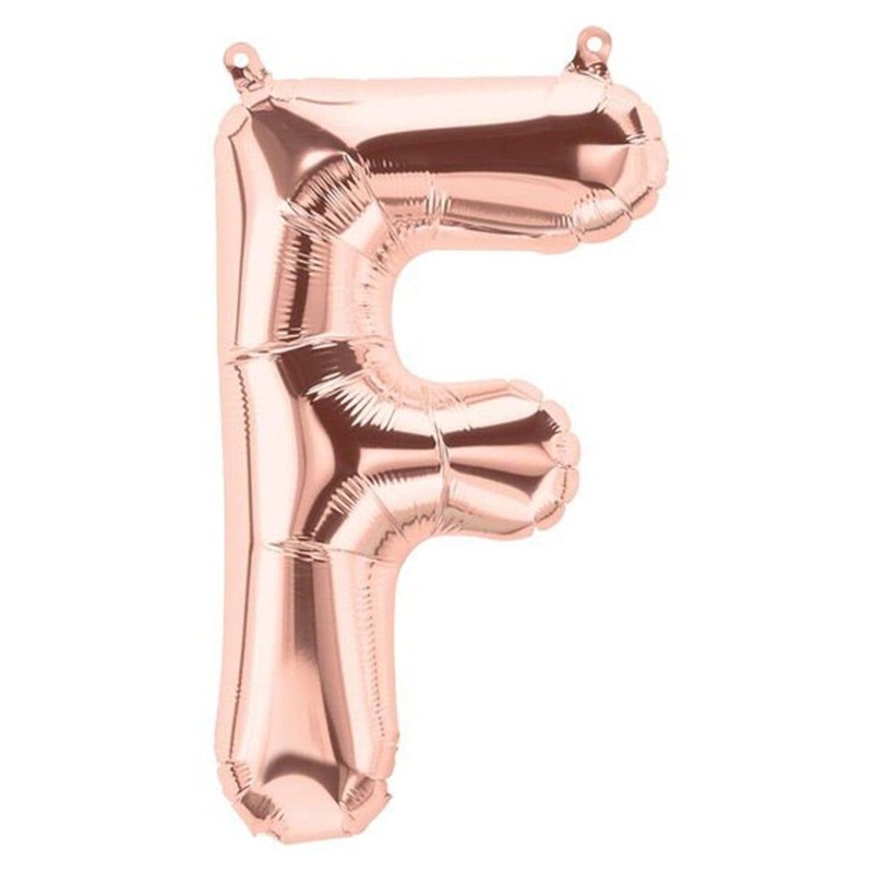 Rose Gold Letter F Foil Balloon, 34 Inches