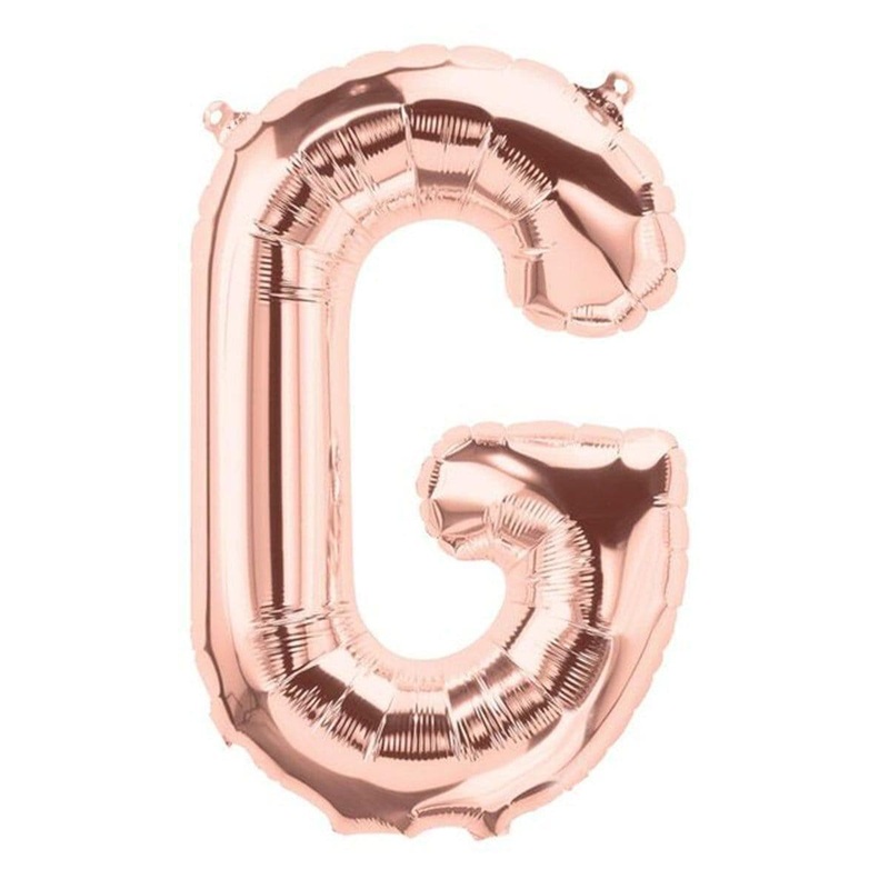 Rose Gold Letter G Foil Balloon, 34 Inches