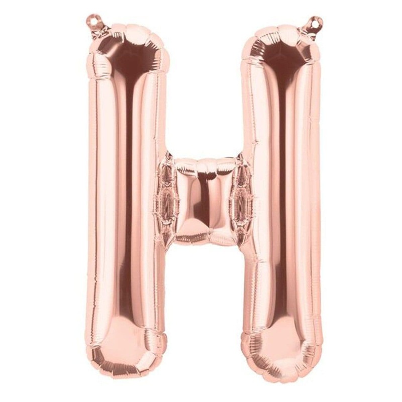 Rose Gold Letter H Foil Balloon, 34 Inches