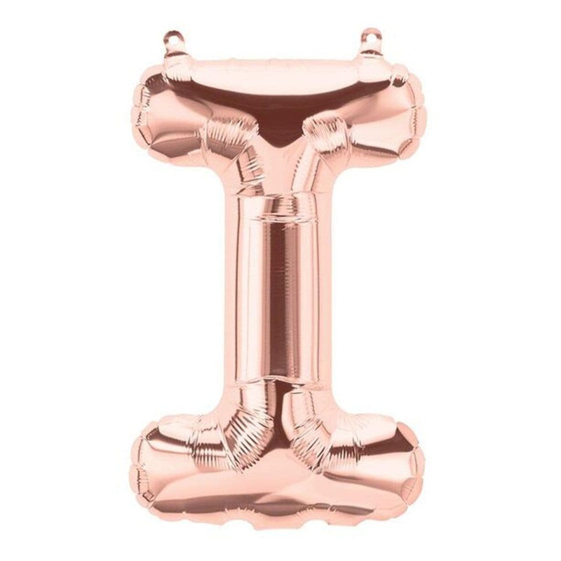 Rose Gold Letter I Foil Balloon, 34 Inches