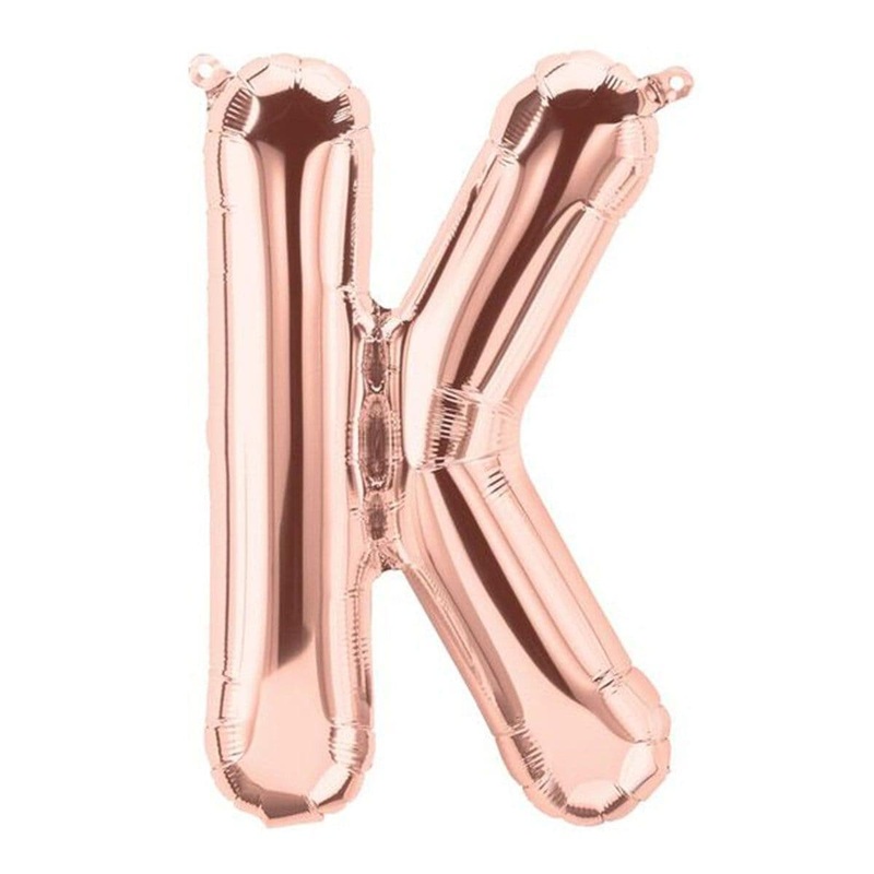 Rose Gold Letter K Foil Balloon, 34 Inches