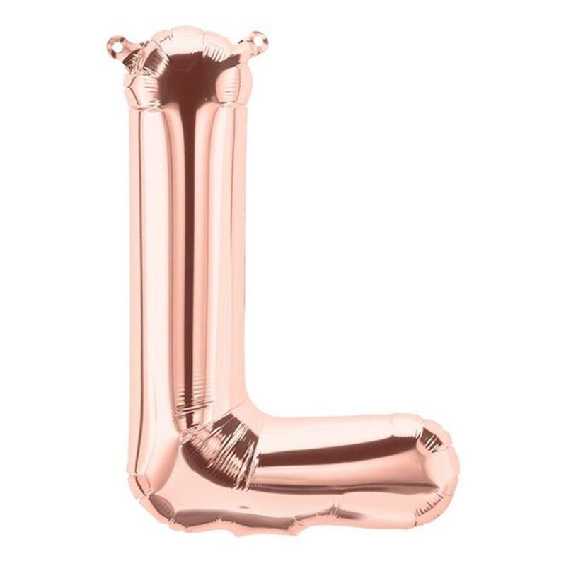 Rose Gold Letter L Foil Balloon, 34 Inches