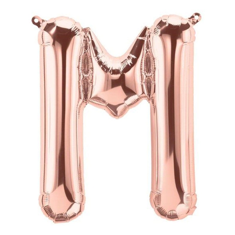 Rose Gold Letter M Foil Balloon, 34 Inches
