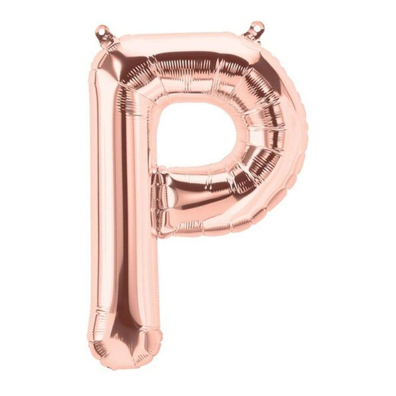 Rose Gold Letter P Foil Balloon, 34 Inches