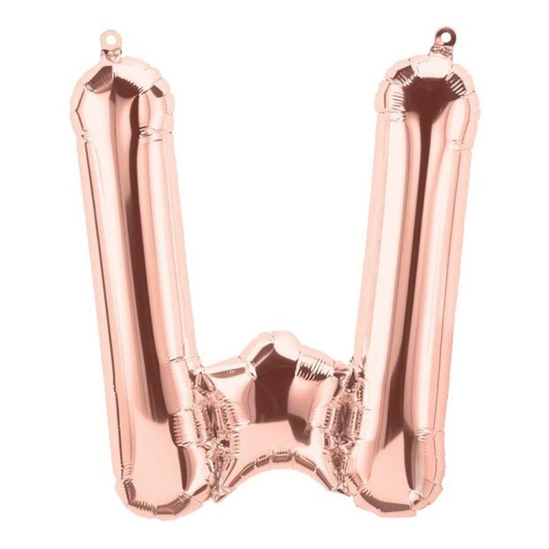 Rose Gold Letter W Foil Balloon, 34 Inches