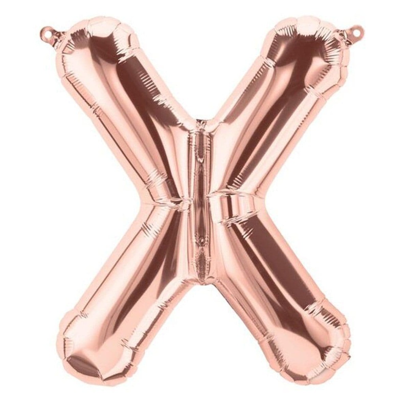 Rose Gold Letter X Foil Balloon, 34 Inches