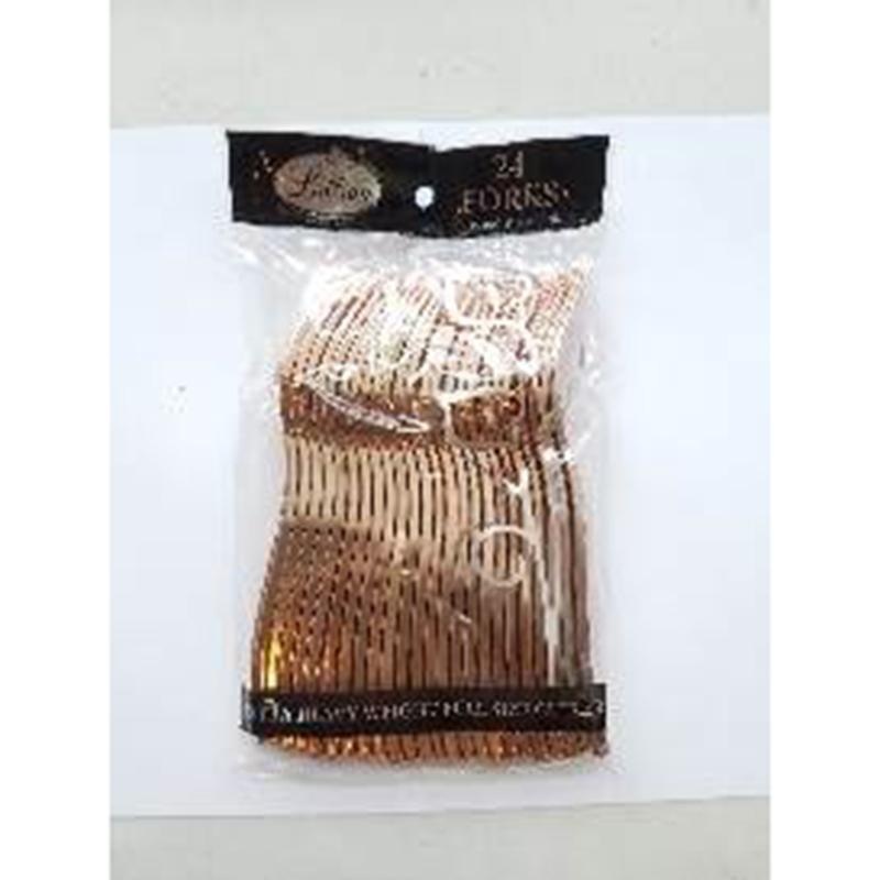 Rose Gold - Plastic Fork 24/pkg
