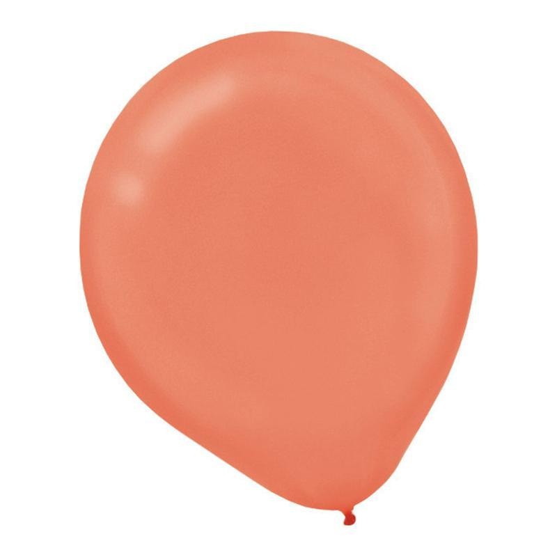 Round Rose Gold Latex Balloons, 24 Inches, 4 Count