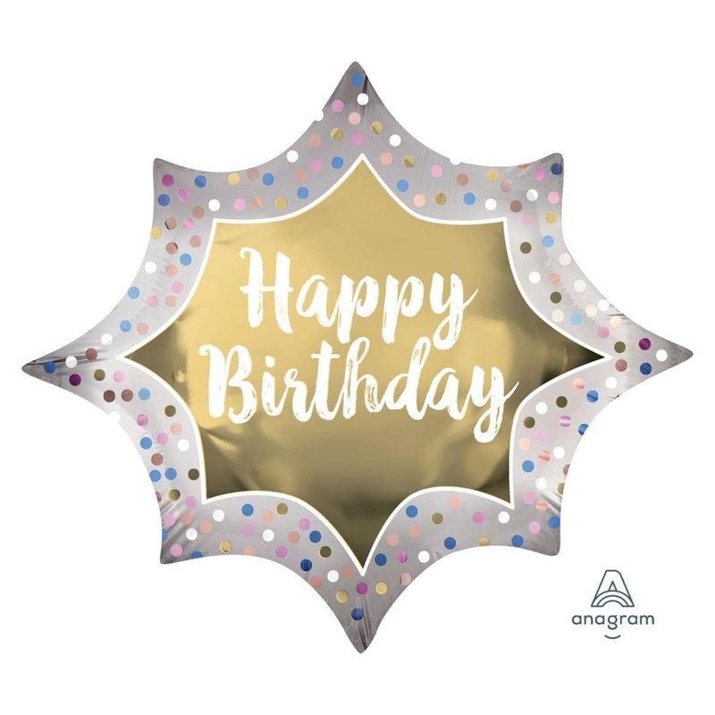 Satin Happy Birthday Supershape Balloon