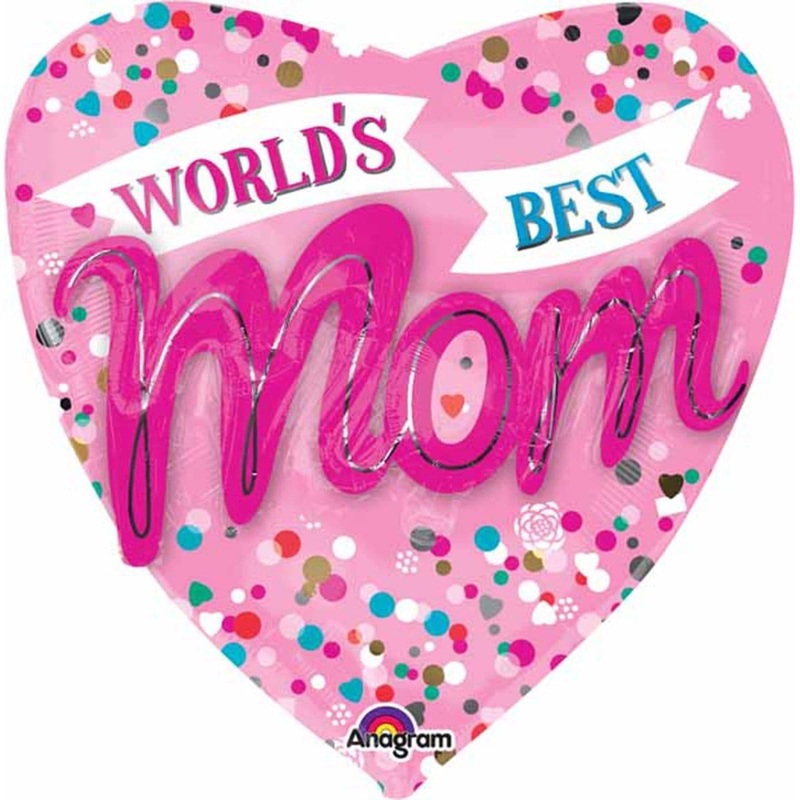 World's Best Mom Heart 3D Supershape Balloon