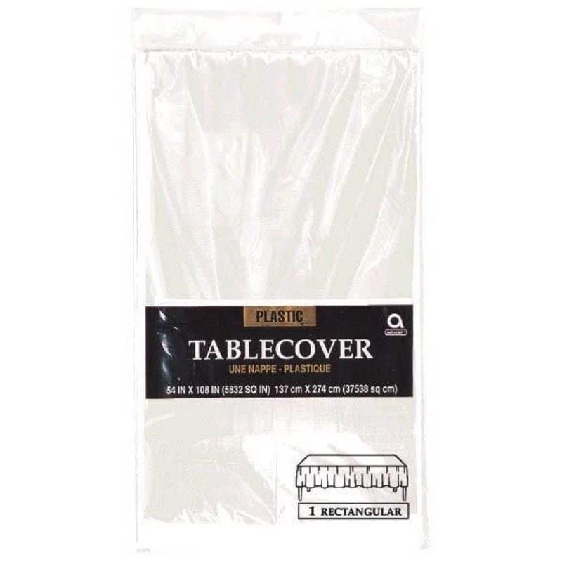 Clear Plastic Table cover, 54 x 108 Inches, 1 Count