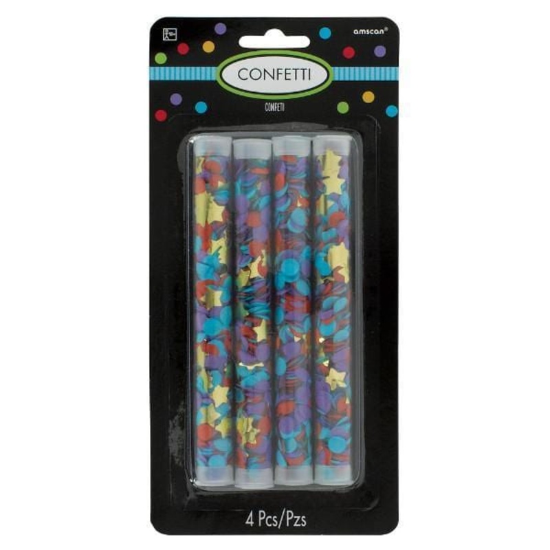 Confetti Rube 4/pkg - Purple/Blue/Red/Yellow