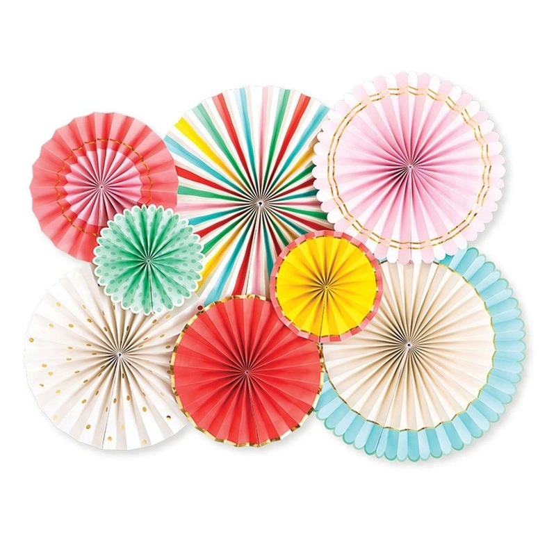Hip Hip Hooray - Party Fans 8/pkg