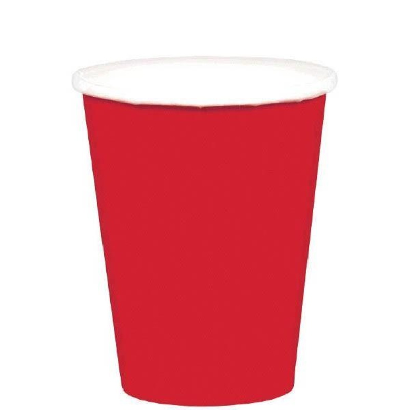 Paper Cups 9 Oz - Apple Red 20/pkg.