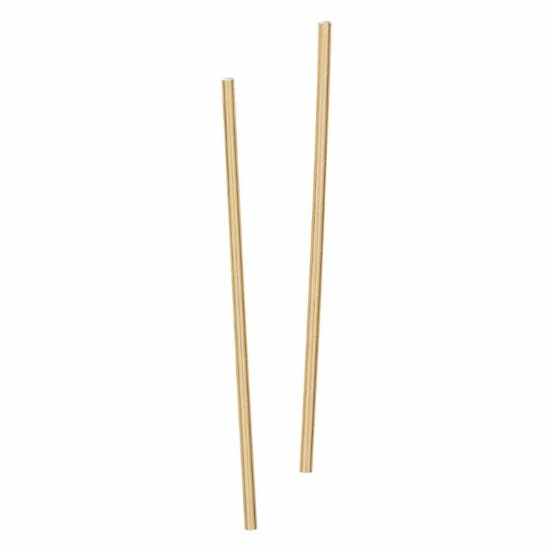 Paper Straws Gold 10/pkg