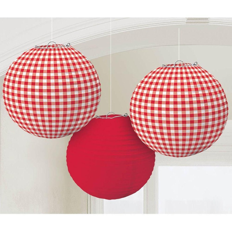 Picnic Party Paper Lanterns 9.5 Inches, 3 per Package