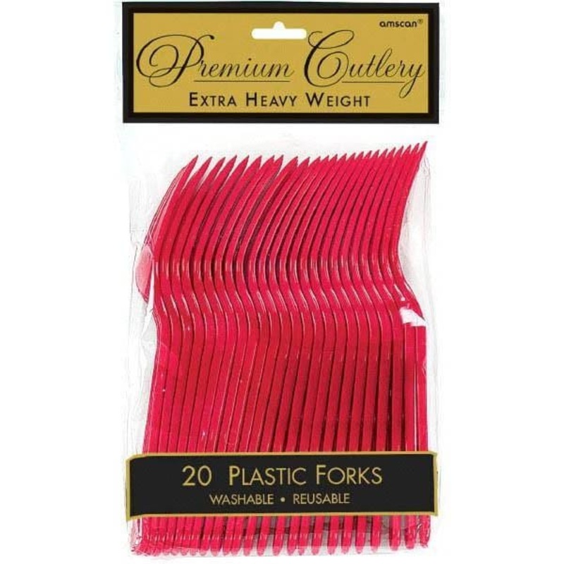 Plastic Forks - Apple Red 20/pkg.