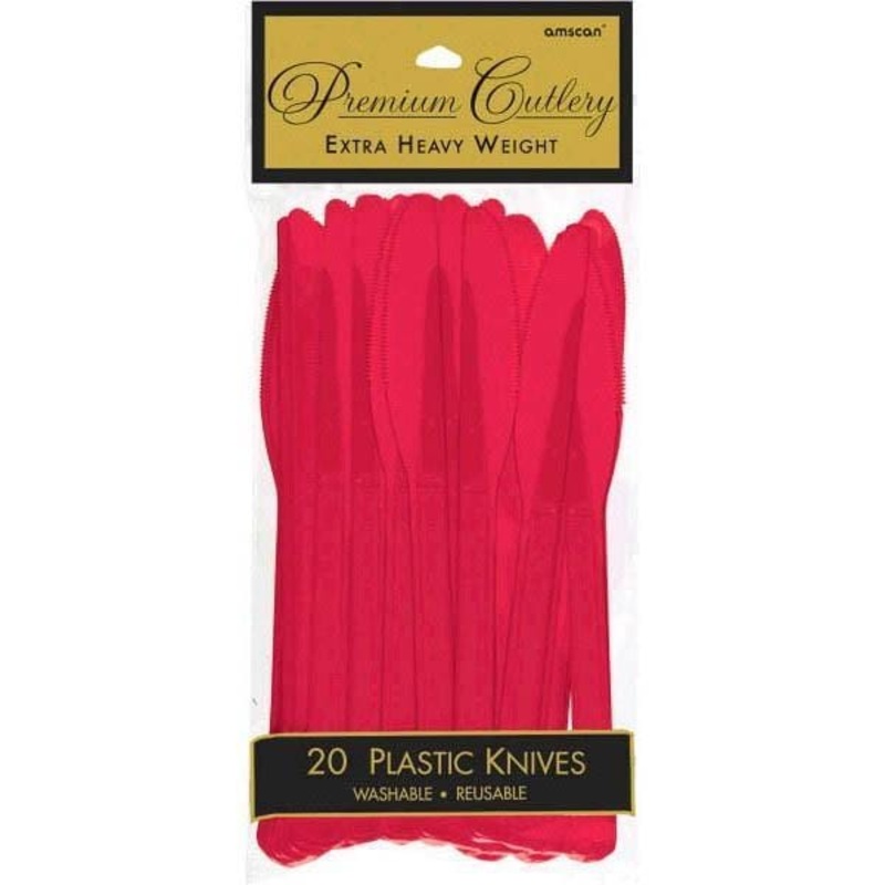 Plastic Knives - Apple Red 20/pkg.