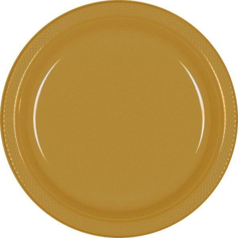 Plastic Plates 10.25 In. - Gold 20/pkg.