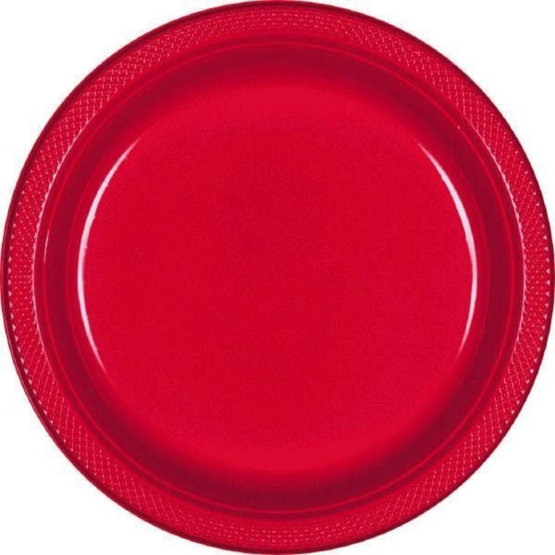 Plastic Plates 7 In. - Apple Red 20/pkg.