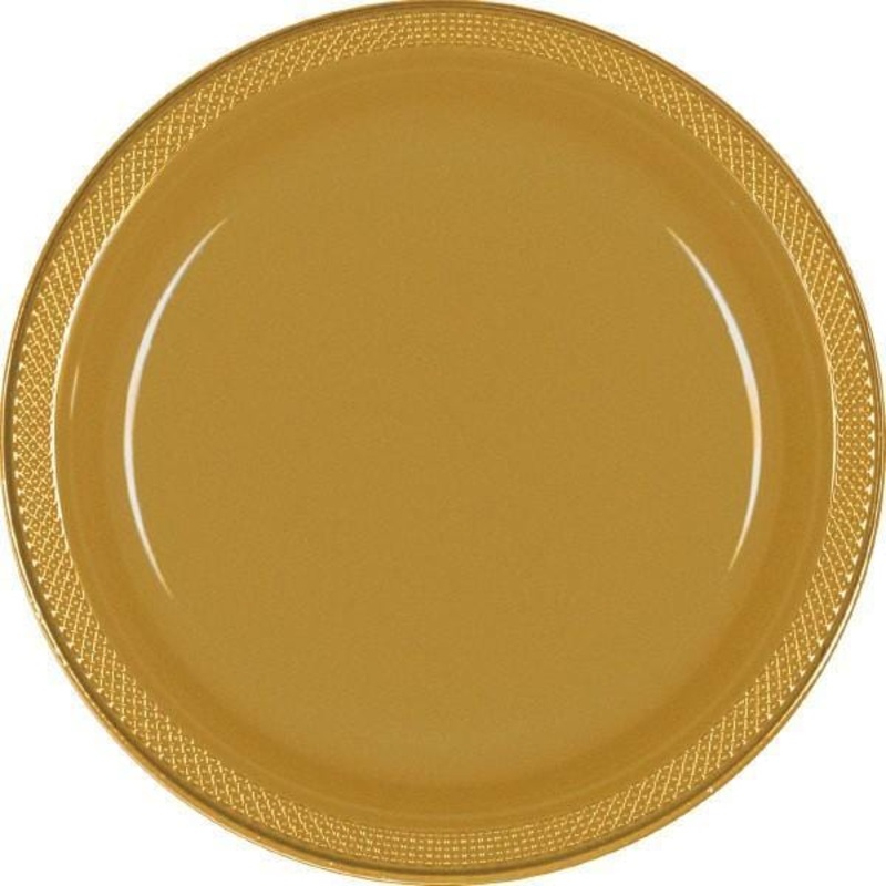 Plastic Plates 7 In. - Gold 20/pkg.