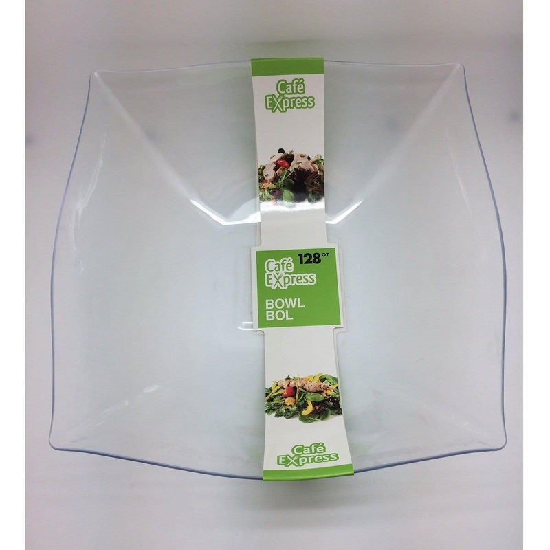 Plastic Square Bowl - Clear 128 oz