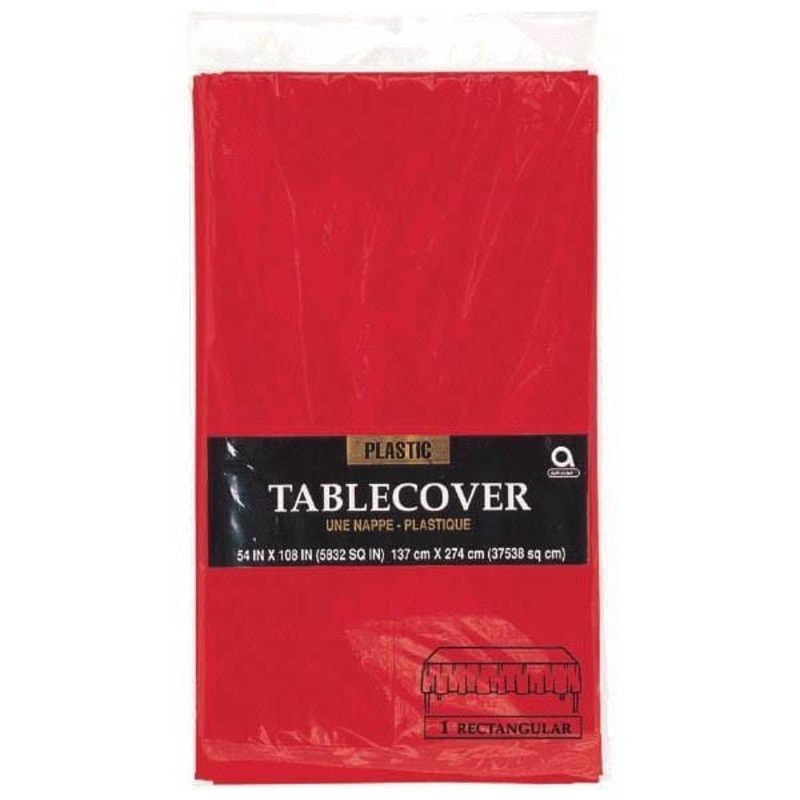 Plastic Tablecover - Apple Red 54 X 108 In.