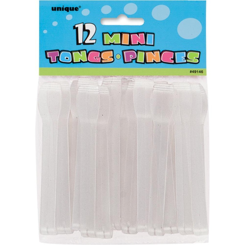 Plastic Tongs - Clear 12/pkg.