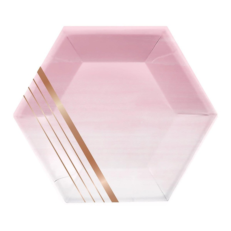 Ros All Day Striped Paper Plates 8 Inches, 8 per Package