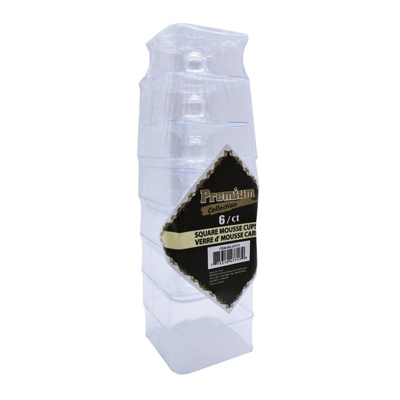 Square Mousse Cup With Stem 2 Oz - Clear 8/pkg
