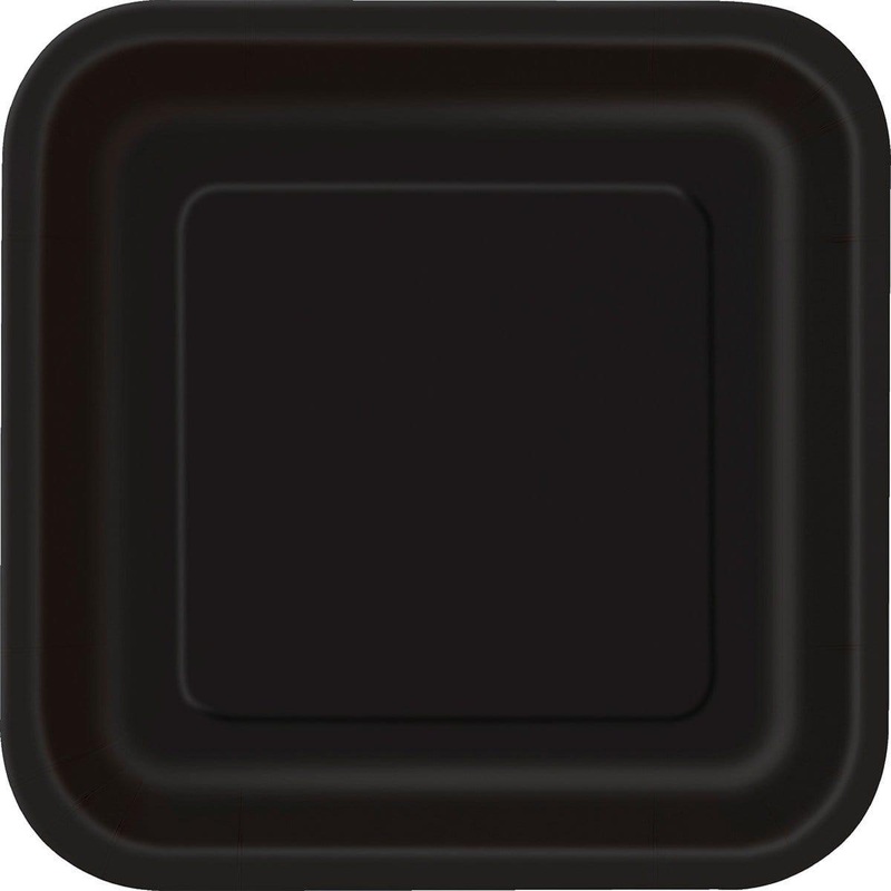 Square Paper Plates 7 In. - Midnight Black 16/pkg.