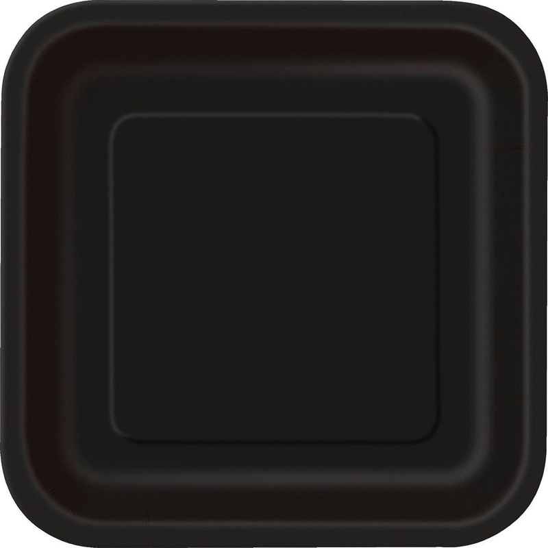 Square Paper Plates 9 In. - Midnight Black 14/pkg.