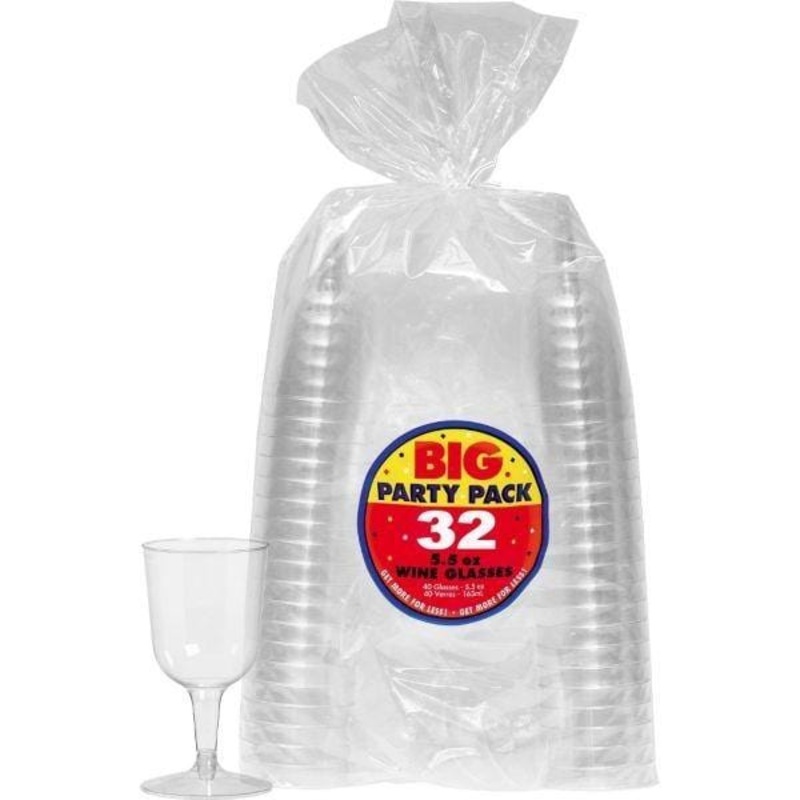 Wine Glasses 5.5 Oz. - Clear 32/pkg.