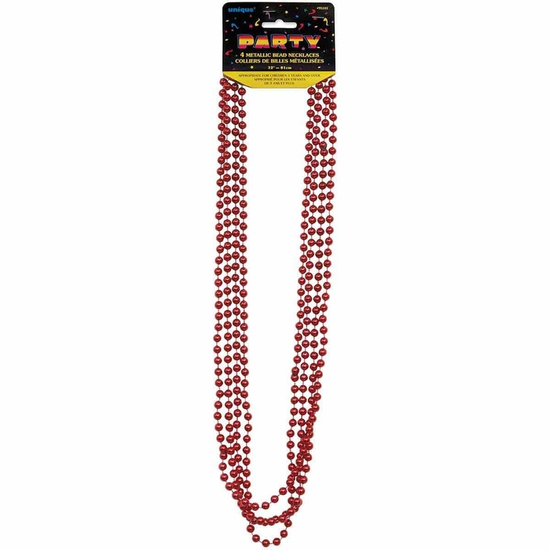4 32 In Red Metallic Beads